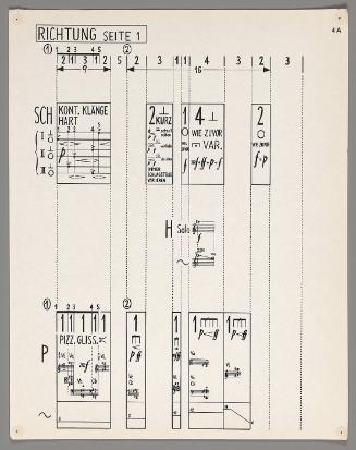 Richtung (Seite 1), 4A from Mixtur for 5 Orchestral Groups, 4 ringmodulators, and 4 sinus generators