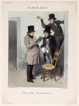 Avons saisi dito... un pot a eau, sans eau... (Plate 2 from Les Gens de Justice)