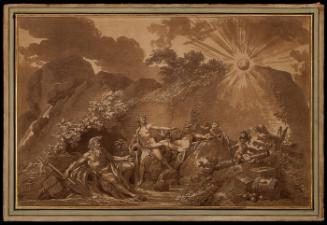 A River God and a Nymph with Symbols of War and the Sun as Louis XIV