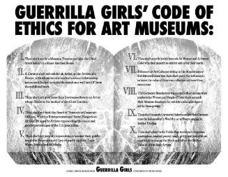 Guerrilla Girls' Code of Ethics for Art Museums