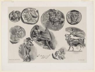 Feuille de Neuf Medailles Antiques