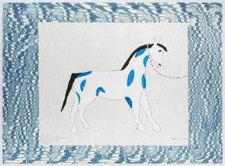Bull in a Cloud, Bear's Heart, ïsaashpuushí (Cheyenne), 1800s, Arthur & Shifra Silberman Collection, ”In the Spirit of Green Skin" (from "No Good Dirt Plateau (Wild Horse Ridge)")