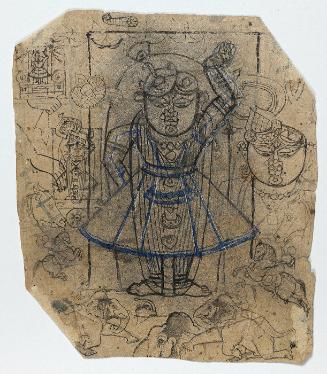 Studies for Shrinathji; elephants, horses, and riders