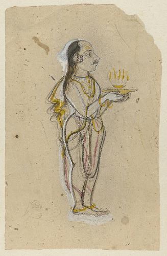 Study for image of a priest worshipping at a shrine
