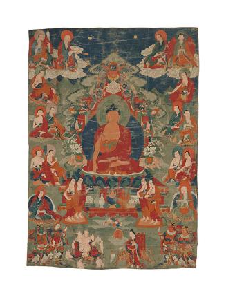 Shakyamuni Buddha with Arhats and Four Guardian Kings, T.24