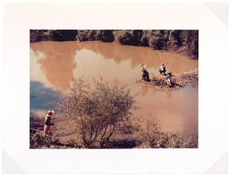 Negroes fishing in creek near cotton plantations outside Belzoni, Miss.