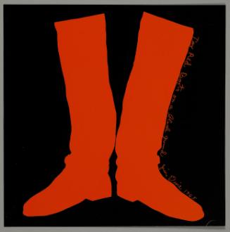Two Red Boots on a Black Ground