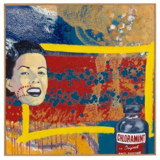 Dream Objects (I was working on some pieces like my student paintings but they had layers of high-contrast imagery and splatter painting mixed together...)