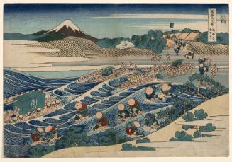 Fuji from Kanaya on the Tokaido (Tōkaidō Kanaya no Fuji), from the series Thirty-six Views of Mount Fuji
