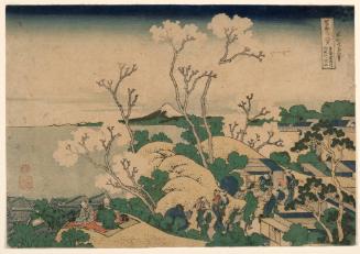 Fuji from Palace Hill at Shinagawa on the Tokaido (Tōkaidō Shinagawa Goten-yama no Fuji), from the series Thirty-six Views of Mount Fuji