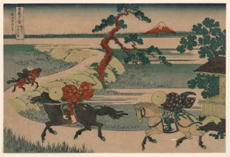 Sekiya Village on the Sumida River (Sumidagawa Sekiya no sato), from the series Thirty-six Views of Mount Fuji