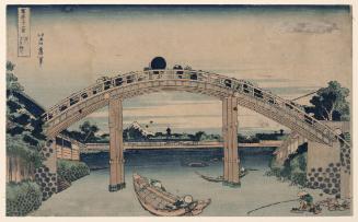 Under Mannen Bridge at Fukagawa (Fukagawa Mannenbashi no shita), from the series Thirty-six Views of Mount Fuji