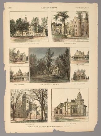 Williams College, Williamstown, Ma.
1. Griffin Hall
2. Morgan Hall
3. Delta Psi Lodge
4. Kappa Alpha Lodge
5. Sigma Phi Lodge
6. Alpha Delta Phi Lodge
7. New Chapel
8. Lasell Gym
9. Field Observatory