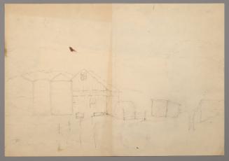 Sketch of landscape with barn (unfinished)