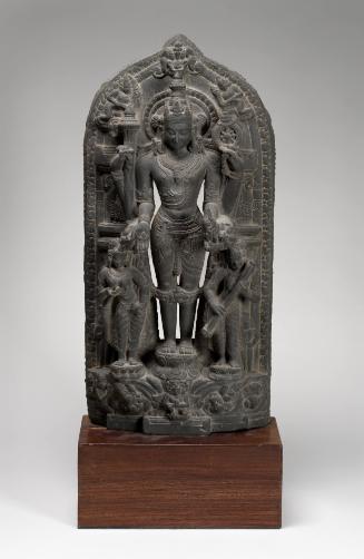 Stela of Vishnu with Śridevi and Bhudevi