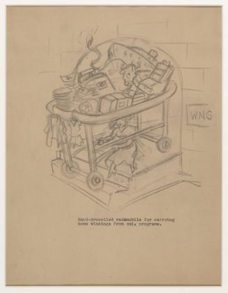 Hand-propelled rackmobile for carrying home winnings from quiz programs
