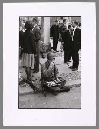 West Berlin, West Germany (American Soldier's Lunch at the Newly Erected Berlin Wall)