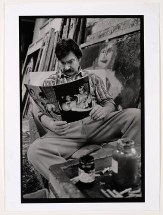 New York City, NY, USA (Dutch Painter Karel Appel is Reading a Porn Magazine)