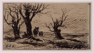 Landscape with two cows