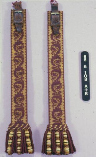 Horse Tapestry strap with leather buckle