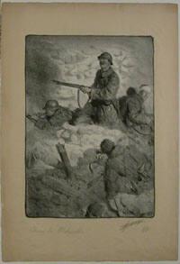 Patriotisme: Nos soldats sous le marmitage (from Les Grandes vertus françaises)