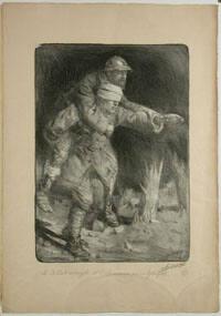Dévouement: L'Aumônier aveugle et le soldat paralytique (from Les Grandes vertus françaises)