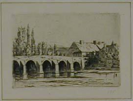 Landscape with house and bridge