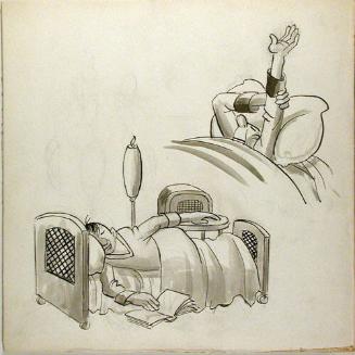 Two men, one with hand in the air (from 'Arms and Hands')