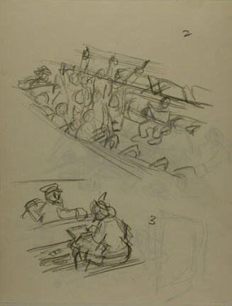 Untitled: Sketch of figures in two groups