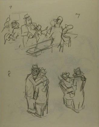 Untitled: Sketch of figures in three groups