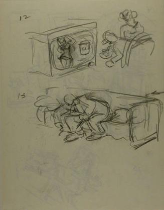 Untitled: Sketch of figures in two groups