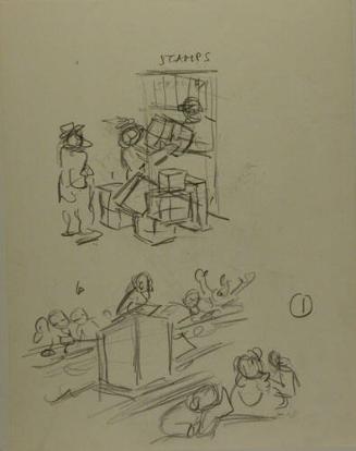 Untitled: Sketch of two groups of figures
