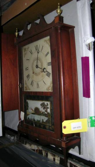 Pillar and Scroll Wall Clock with reverse painting