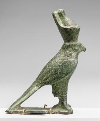 Statuette of a Falcon, Standing with Double Crown